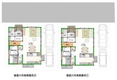 寝屋川市高柳3丁目の新築一戸建(区画図)