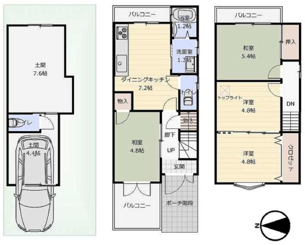 京都市山科区大宅細田町の中古一戸建