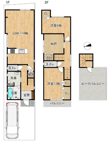 宇治市宇治池森の中古一戸建て(間取り)