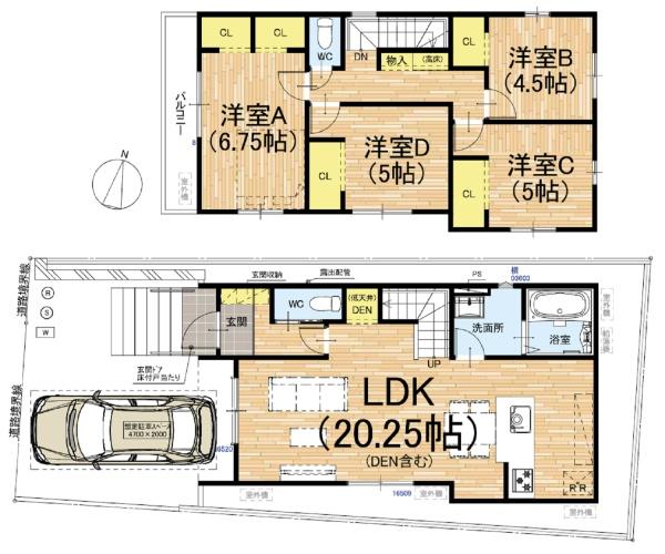 京都市伏見区日野西大道町の新築一戸建