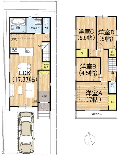 宇治市開町の新築一戸建