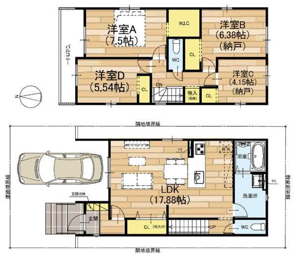 京都市伏見区醍醐新開の新築一戸建