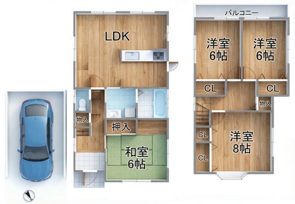宇治市木幡平尾の中古一戸建