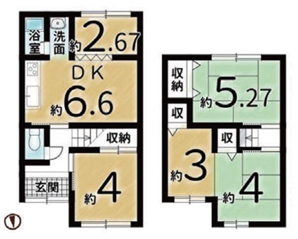京都市山科区大宅古海道町の中古一戸建