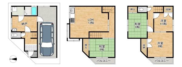 四條畷市岡山５丁目の中古一戸建
