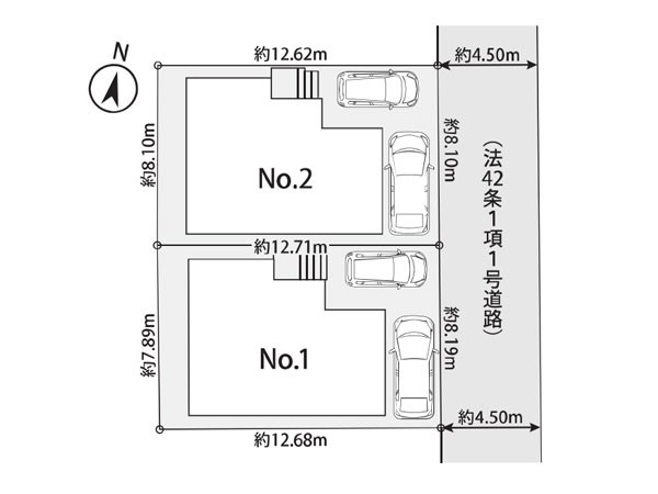 横浜市港南区笹下3丁目 新築一戸建て(区画図)