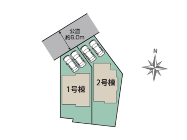 藤沢市本藤沢2丁目 新築一戸建て(区画図)