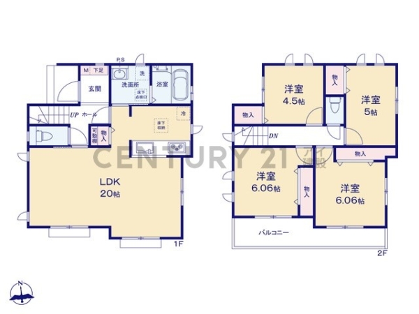 横浜市栄区元大橋1丁目 新築一戸建て(間取り)
