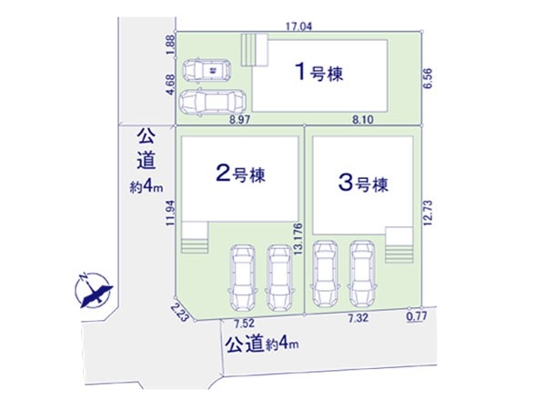 藤沢市鵠沼海岸7丁目 新築一戸建て(全体区画図)