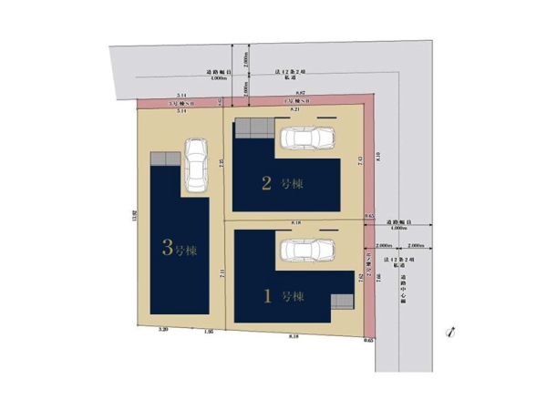 横浜市磯子区原町 新築一戸建て(区画図)