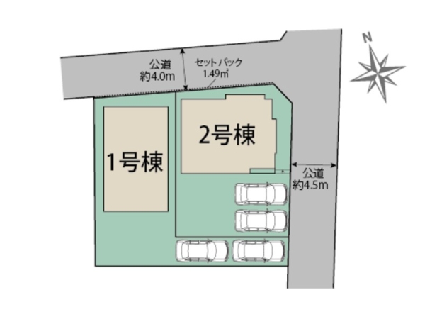 藤沢市長後 新築一戸建て(区画図)