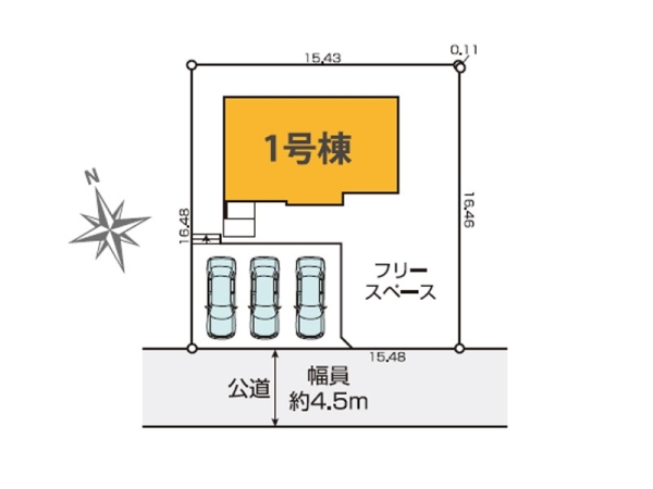 横浜市栄区庄戸1丁目 新築一戸建て(区画図)