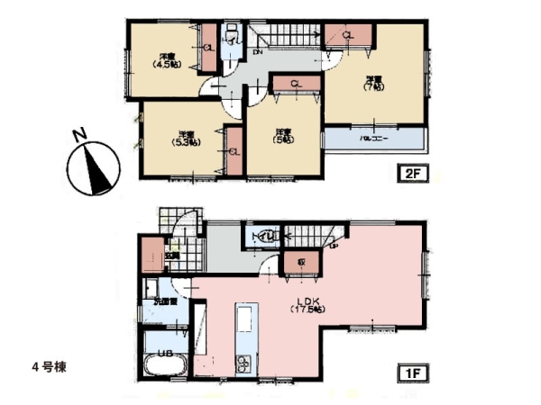 横浜市泉区和泉中央南2丁目 新築一戸建て(間取り)
