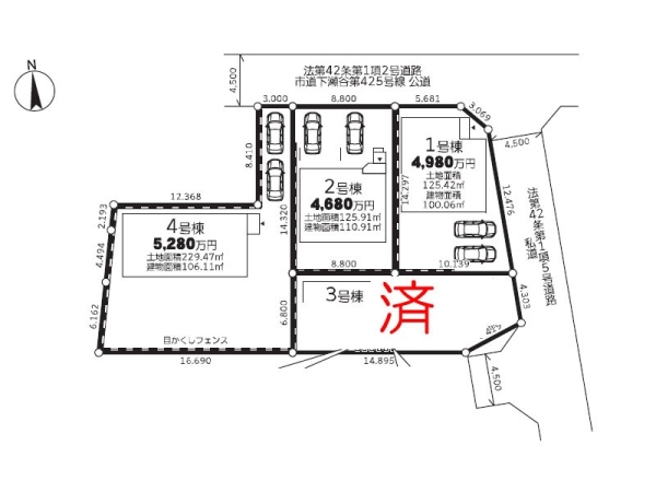 横浜市瀬谷区阿久和西3丁目 新築一戸建て(区画図)