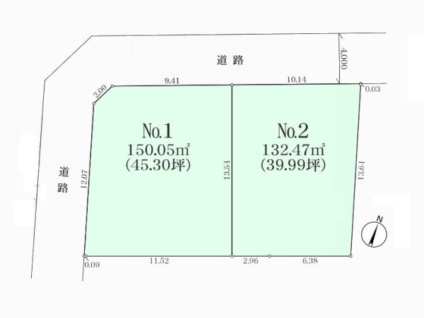 大和市南林間6丁目　売地　全2区画　No1