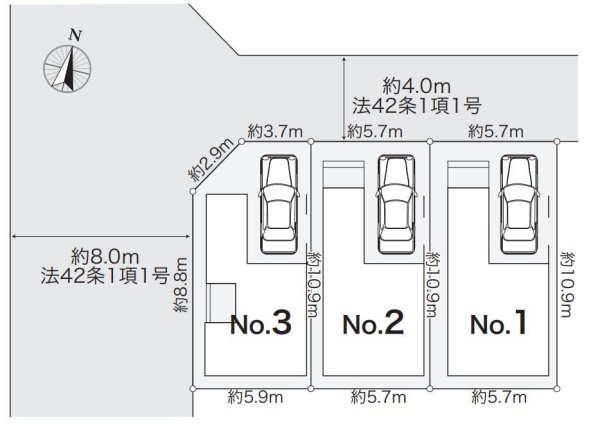 藤沢市湘南台５丁目　新築戸建　全３棟　１号棟