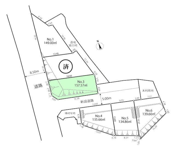 町田市上小山田町　建築条件なし売地　No3