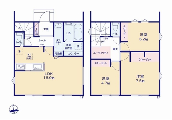 大和市上和田　新築戸建　全5棟　3号棟