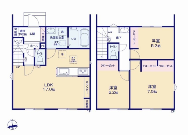 大和市上和田　新築戸建　全5棟　1号棟
