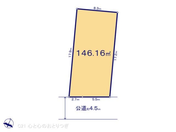横浜市青葉区あざみ野3丁目　建築条件なし売地　1号地