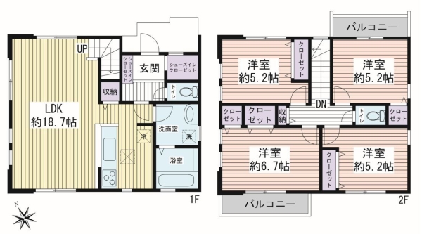 大和市下鶴間　新築戸建　全2棟　1号棟