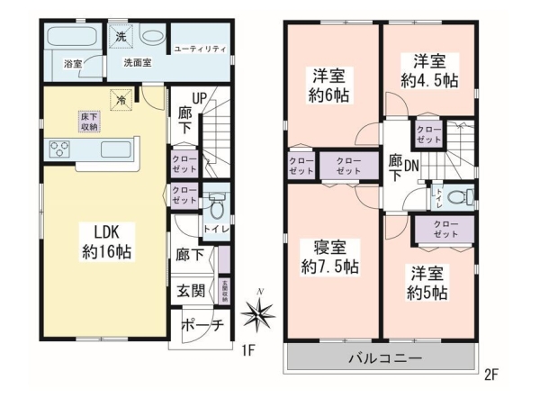 厚木市長谷　新築戸建　全6棟　2号棟