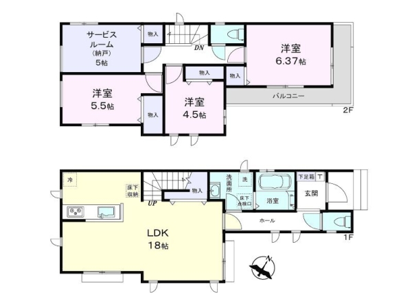 綾瀬市上土棚北2丁目　新築戸建　全2棟　B号棟