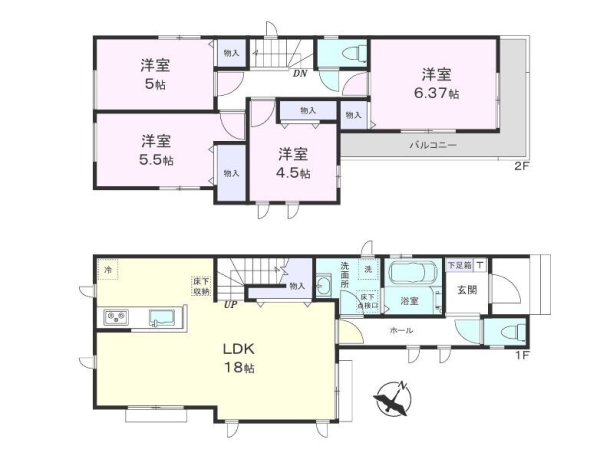 綾瀬市上土棚北2丁目　新築戸建　全2棟　A号棟