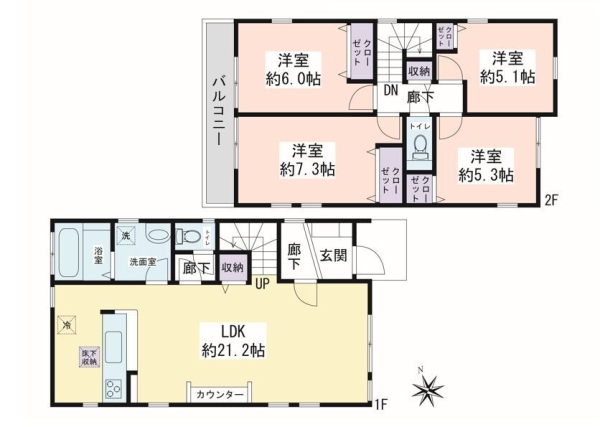 大和市福田4丁目13期　新築分譲住宅　2号棟