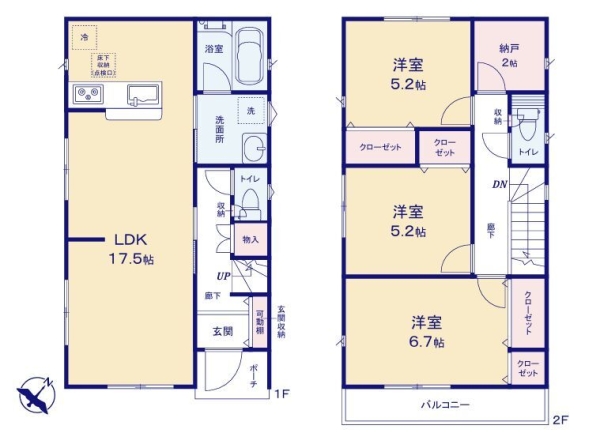 横浜市瀬谷区二ツ橋町　新築戸建　全４号棟　１号棟