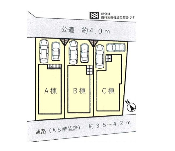 綾瀬市深谷上5丁目 新築戸建 全3棟 B棟(区画図)