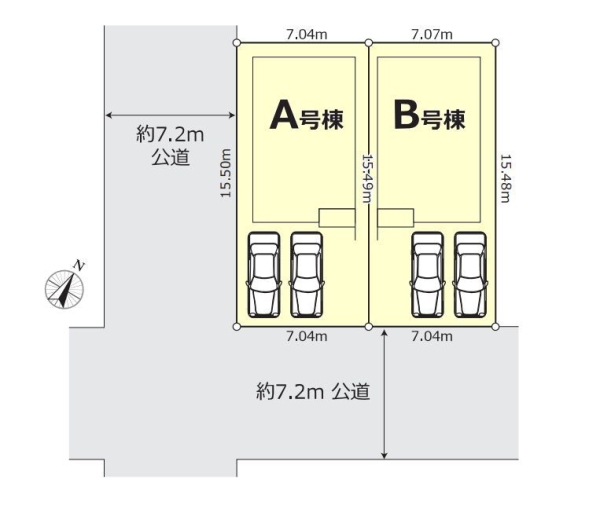 大和市南林間8丁目 新築戸建 全2棟 A号棟(区画図)