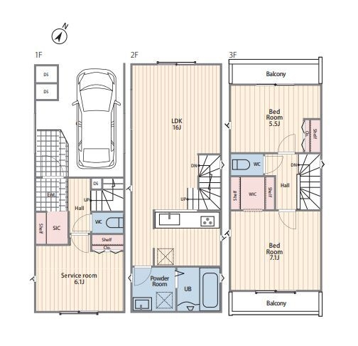 相模原市南区南台2丁目　新築戸建　全2棟　1号棟