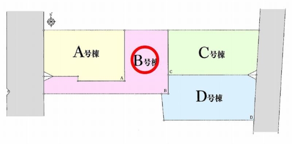 大和市福田8丁目 新築戸建 全4棟 B号棟(区画図)