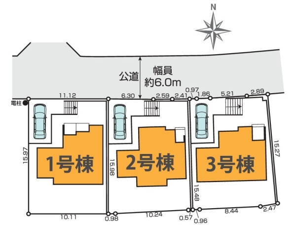 横浜市瀬谷区阿久和西2丁目 新築戸建 全3棟 3号棟(区画図)