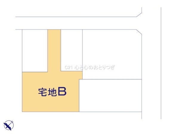 座間市相武台1丁目6期　建築条件なし売地　宅地B