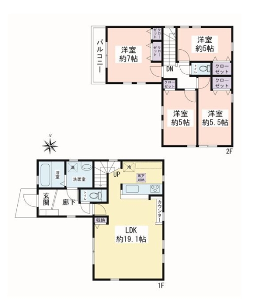 大和市福田8丁目　新築戸建　全3棟　1号棟