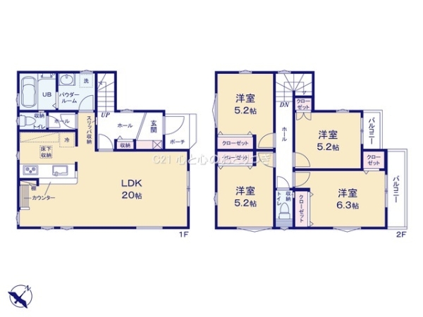相模原市南区若松3丁目8期　新築分譲住宅　2号棟