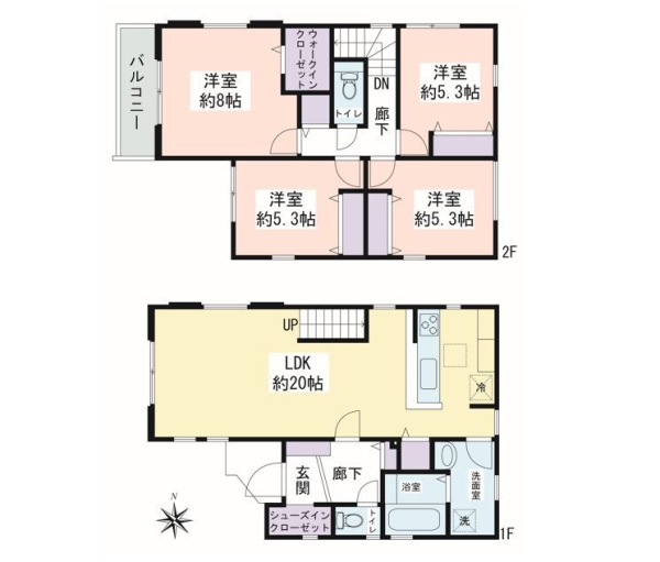 大和市上和田　新築戸建　全2棟　1号棟