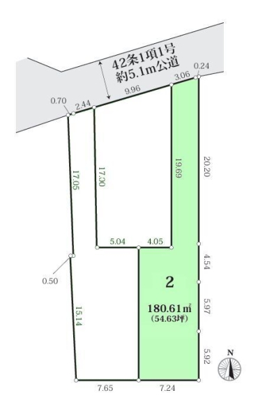綾瀬市小園　売地　全3区画　　2号地