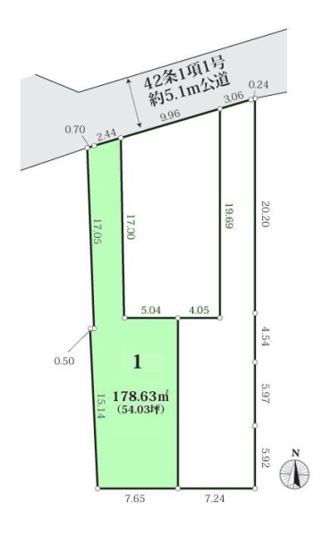 綾瀬市小園　売地　全3区画　　1号地