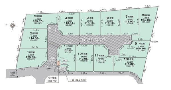 綾瀬市蓼川3丁目　売地　1期　全13区画　12号区画