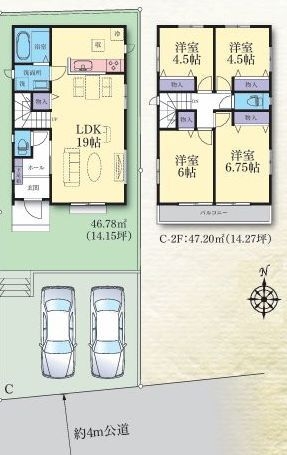 座間市立野台2丁目　新築分譲住宅　C号棟