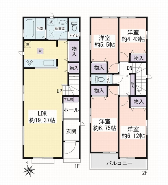 大和市西鶴間6丁目 新築戸建 全3棟 C号棟