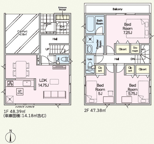 海老名市社家3丁目 新築戸建 全3棟 2号棟