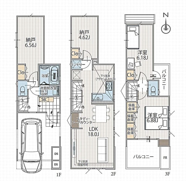 大和市林間2丁目　新築戸建　全3棟　1号棟