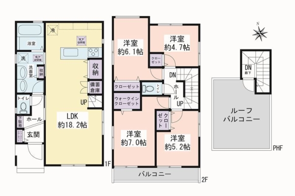 大和市福田　新築戸建　全3棟　2号棟