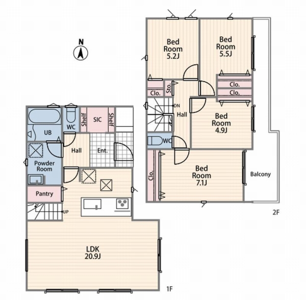 大和市上和田 新築戸建 全5棟 2号棟