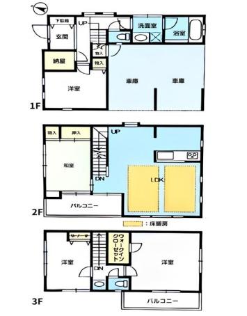 杉並区和田2丁目の中古一戸建て(間取り)