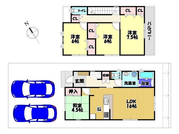 富田林市津々山台４丁目　新築一戸建　２号棟
